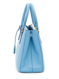 Prada Saffiano Lux Galleria 28Cm Sea Blue Leather Bag