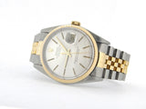 Pre Owned Mens Rolex Two-Tone Datejust with a Silver Dial 16013