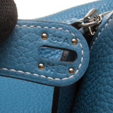 Hermes Bleu Jean Taurillon Clemence Leather Lindy 34cm (R Stamp)