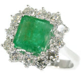 Diamond and emerald estate ring
