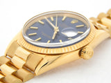 Pre Owned Mens Rolex Yellow Gold Datejust with a Blue Dial 1601