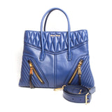 Miu Miu Inchiostro Matelasse Nappa Biker Handbag