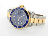 PRE OWNED MENS ROLEX TWO-TONE SUBMARINER DATE WITH A BLUE DIAL 16613T