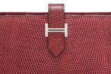 Pre-Owned Hermès Rouge Moyen Bearn Gusset Wallet