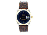 Pre Owned Mens Rolex Two-Tone Datejust with a Blue Dial 16233