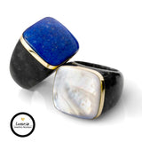 STUNNING COCKTAIL RINGS IN BLACK JADE, GEMSTONES AND 14KT GOLD