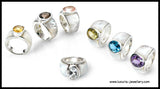 STUNNING EUROPEAN SILVER, GEMSTONE + MOTHER OF PEARL RINGS