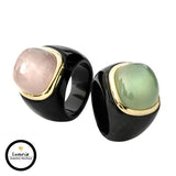BLACK JADE, GOLD STATEMENT/COCKTAIL RINGS WITH GEMSTONES