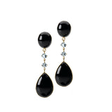 BLACK JADE AND BLUE TOPAZ DROP EARRINGS