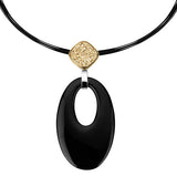 Contemporary Black Onyx and Druzy Pendant