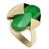 Gold and Jade Contemporary Statement Ring