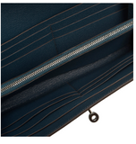 Hermes Blue Tempete Shiny Alligator Kelly Longue Wallet Clutch