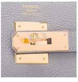 Hermes Gris Mouette Togo Kelly 32cm Gold Hardware
