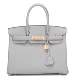 Hermes Gris Mouette Togo Birkin 30cm Gold Hardware