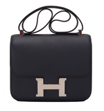 Hermes Indigo Epsom Constance 24cm Palladium Hardware
