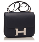 Hermes Indigo Epsom Constance 24cm Palladium Hardware
