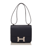 Hermes Indigo Epsom Constance 24cm Palladium Hardware