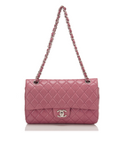 Chanel Rose Fonce Lambskin Medium Classic Double Flap Bag