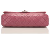 Chanel Rose Fonce Lambskin Medium Classic Double Flap Bag