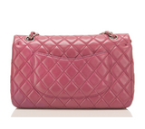 Chanel Rose Fonce Lambskin Medium Classic Double Flap Bag