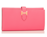 Hermes Rose Azalea Epsom Bearn Wallet