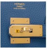 Hermes Bleu Agate Clemence Birkin 30cm Gold Hardware