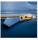 Hermes Bleu Agate Clemence Birkin 30cm Gold Hardware
