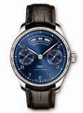 IWC Portugese Annual Calendar IW503502 Blue Stainless Steel Leather