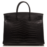 Hermes Black Matte Porosus Crocodile Birkin 40cm Palladium Hardware