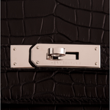 Hermes Black Matte Porosus Crocodile Birkin 40cm Palladium Hardware