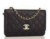 Chanel Black Quilted Lambskin Trendy CC Wallet On Chain (WOC)