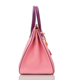 Hermes SO Bi-color Rose Confetti and Anemone Epsom Birkin 35cm Gold Hardware