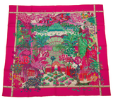 Hermes \"Jardins D\'Hiver\" Silk Twill Scarf 90cm