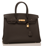 Hermes Macassar Togo Birkin 35cm Gold Hardware