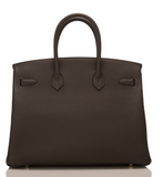 Hermes Macassar Togo Birkin 35cm Gold Hardware