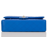 Chanel Blue Quilted Lambskin Medium Double Flap Bag