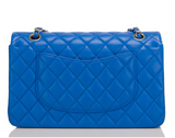 Chanel Blue Quilted Lambskin Medium Double Flap Bag