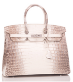 Hermes White Matte Niloticus Himalayan Crocodile Birkin 35cm
