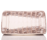 Hermes White Matte Niloticus Himalayan Crocodile Birkin 35cm