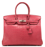 Hermes Bois De Rose Matte Alligator Birkin 35cm Palladium Hardware