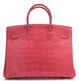 Hermes Bois De Rose Matte Alligator Birkin 35cm Palladium Hardware