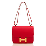 Hermes Rouge Casaque Epsom Constance 24cm Gold Hardware