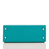 Hermes Blue Paon Epsom Sellier Kelly 25cm Palladium Hardware