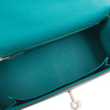 Hermes Blue Paon Epsom Sellier Kelly 25cm Palladium Hardware