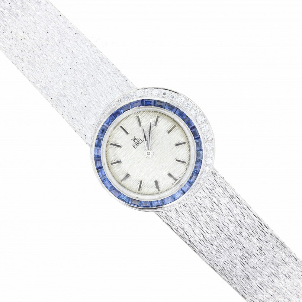 18ct White Gold Sapphire and Diamond Ebel Cocktail Watch