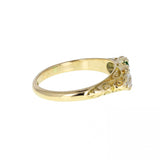 Antique Gallery Set Emerald and Diamond Ring