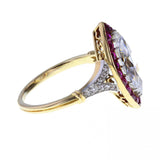 H.M. The Queens Sister H.R.H. Princess Margaret Diamond & Ruby Belle Epoque Ring