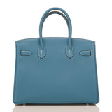 Hermes SO Horseshoe Stamped Bi-Color Blue Jean and Gris Perle Togo Birkin 30cm