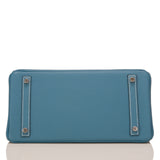Hermes SO Horseshoe Stamped Bi-Color Blue Jean and Gris Perle Togo Birkin 30cm