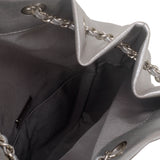 Chanel Silver Metallic Lambskin Large Backpack